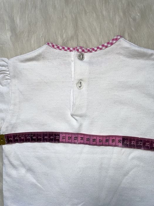 Biała bluzka t-shirt dziewczęca bawełna niemowlęca