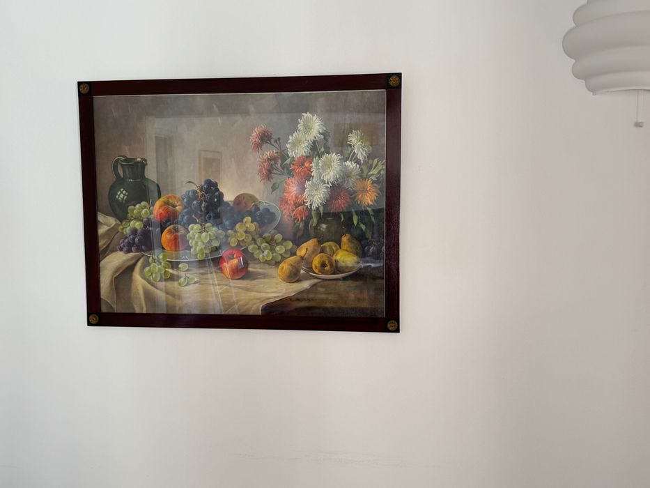 Large Old Antique Frame with Paper Print