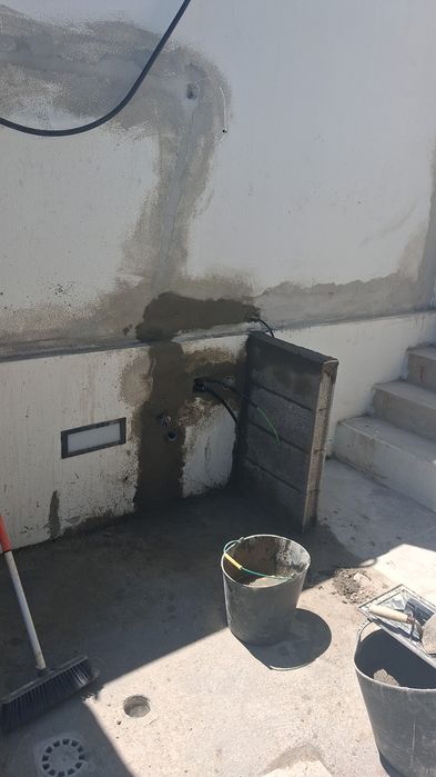 Barramento e pinturas e reboco erc