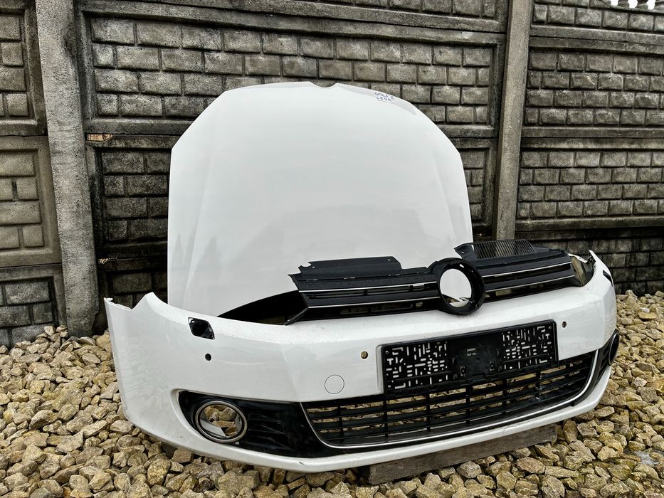 Maska + zderzak spryski 4xPDC VW Golf VI 6 5K 5K0 08- bialy LB9A