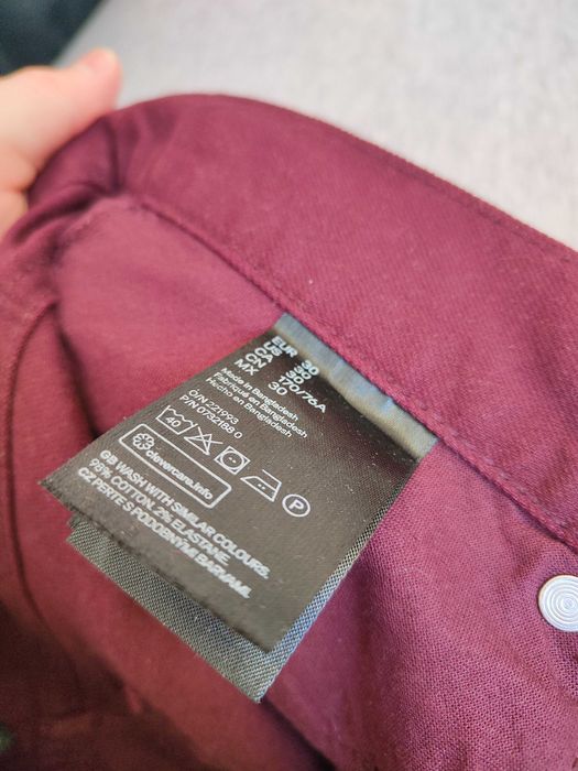 Джинси H&M 30 Бордові (GT02000000007038) штани брюки