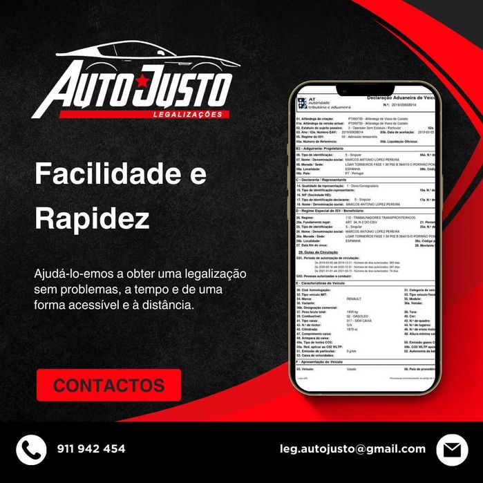 Legalização de viaturas importadas tratamos de tudo pelo WhatsApp