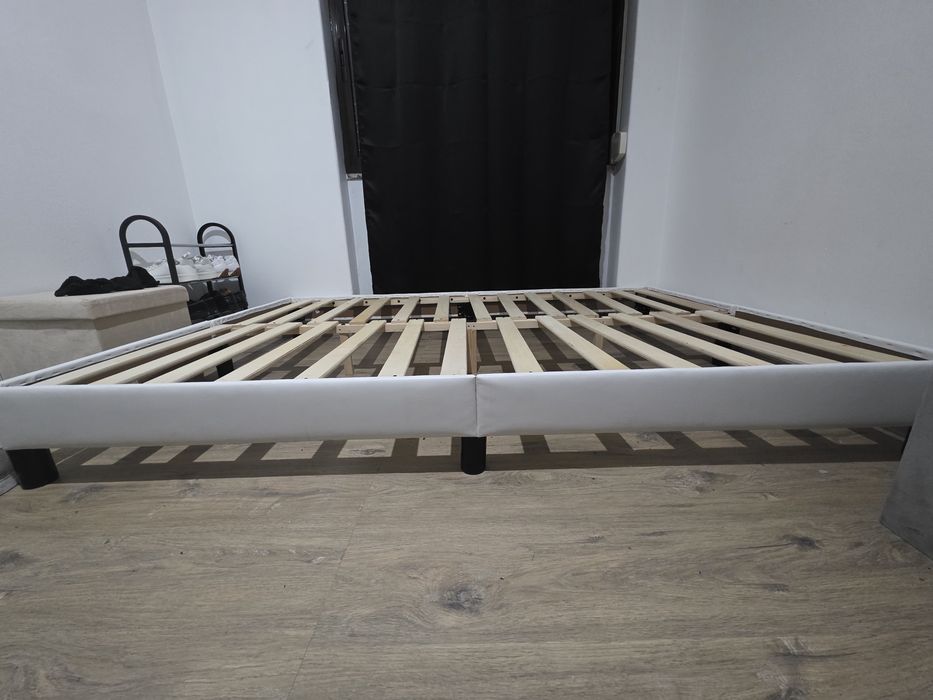 Estrutura de cama  branco couro (140 × 200) cm