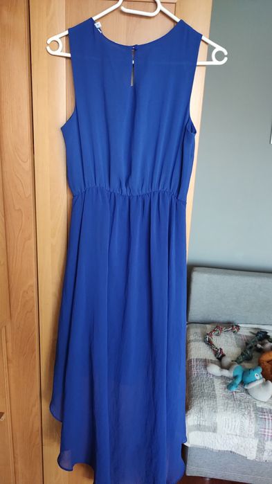 Sukienka asymetryczna chabrowa New Look S