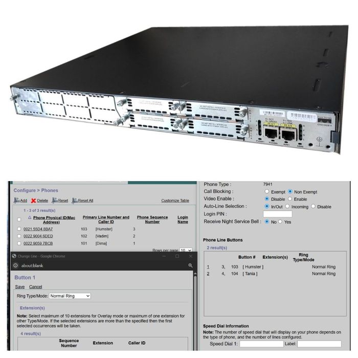 IP-АТС на Cisco 2811 (CME 8.6 / IOS 15.1) - Готове рішення на 35 телефонів для офісу та навчання