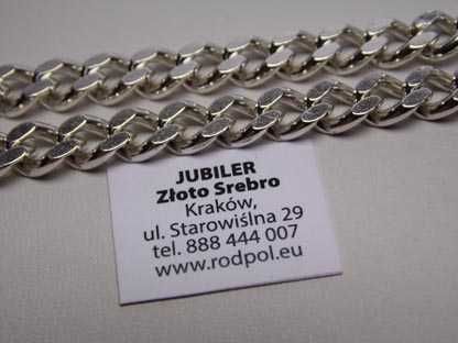 Srebrny łańcuszek pancerka 50 cm. 6,4 mm.