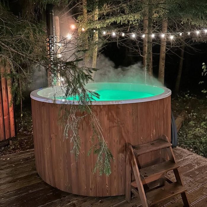 Balia ogrodowa Jacuzzi Gorąca beczka Piec wbudowany Hot Tube Premium