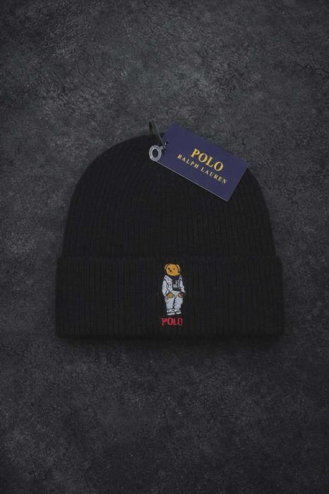 Czarna Czapka Ralph Lauren