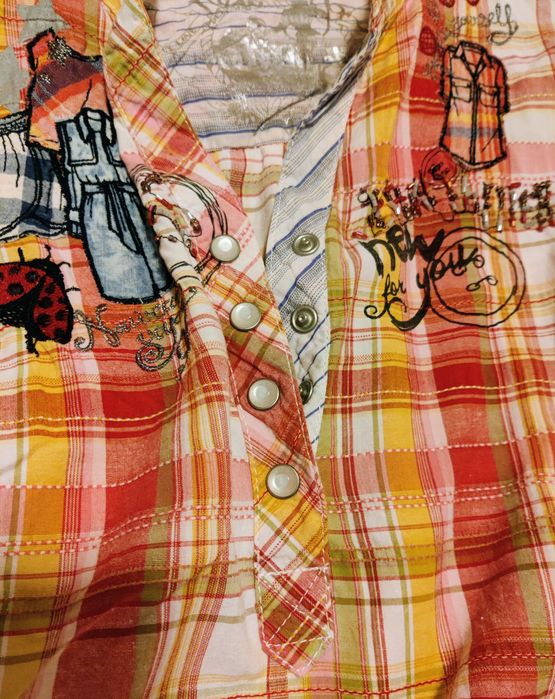 Blusa rosa, laranja, como Nova, Desigual, S