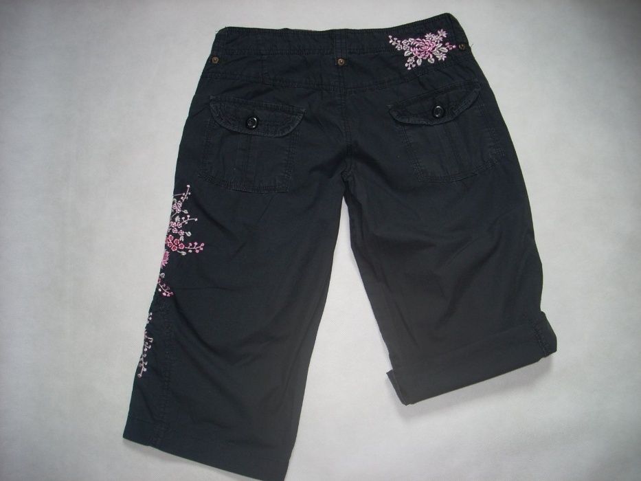 DENIM CO Spodnie 3/4 Bojówki Haftowane 38 M
