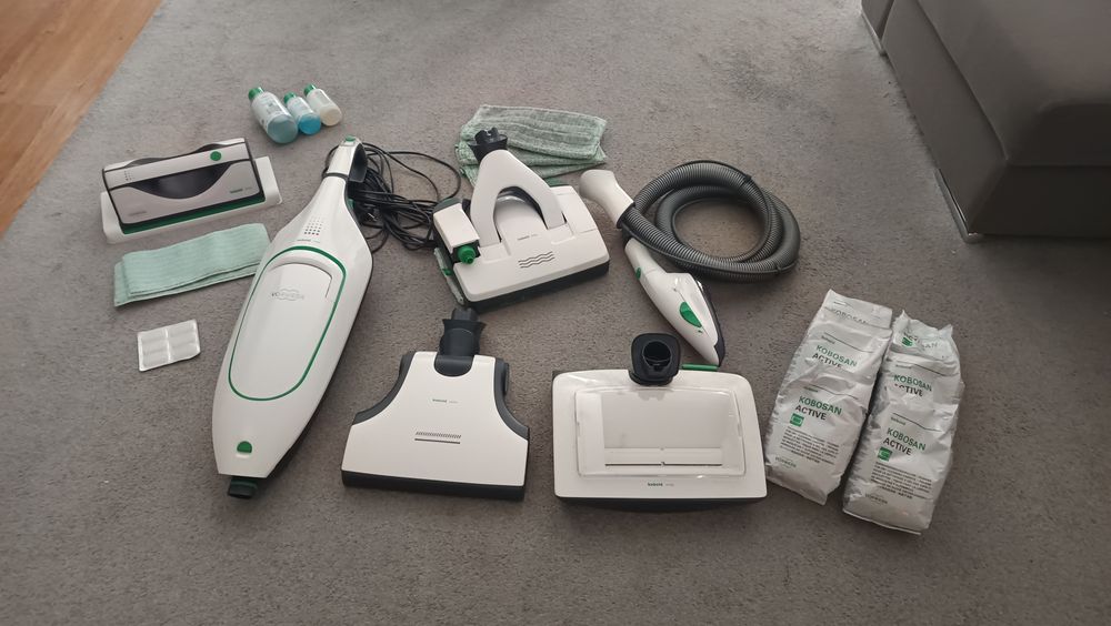 Vorwerk Kobold VK200 – Kit Completo + Limpa‑Vidros + Acessórios (Excelente Estado)