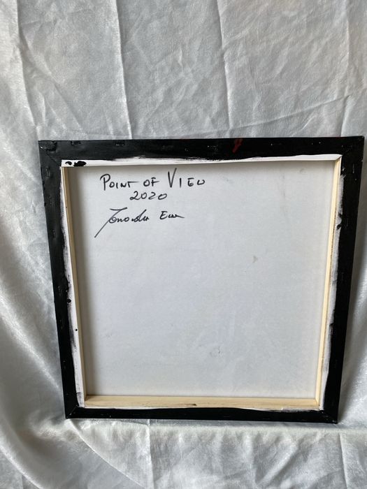 Abstrakcja obraz akrylowy na płótno poliestrowe 40x40 "Point of view"