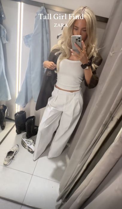 Білі брюки штани zara woman limited широкі палаццо