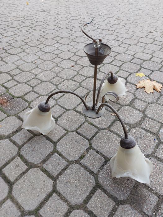 Lampa wiszaca brązowa 3 punkty światła
