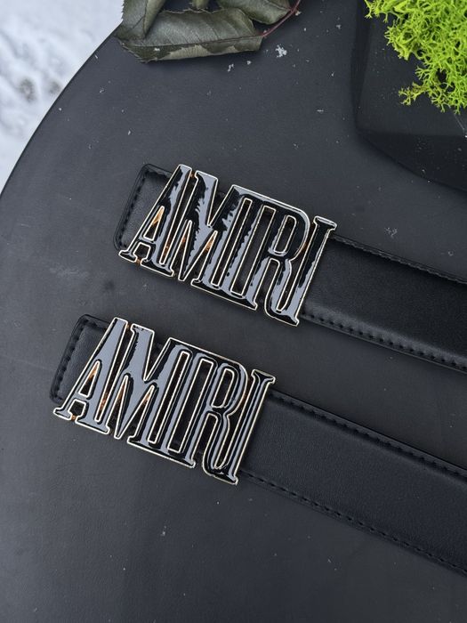 Ремінь Amiri чоловічий шкіряний чорний ремень Амири кожаный Амірі