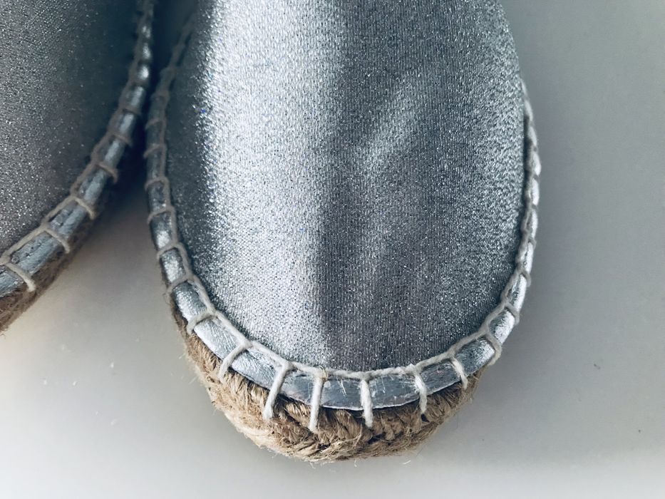 Nowe! Srebrne błyszczące espadryle Asos rozm. 38