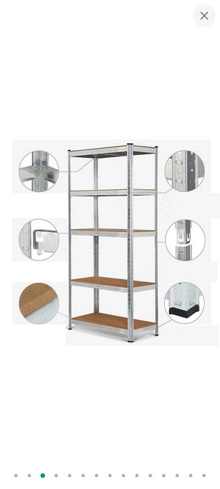 Стеллаж металлический оцинкованный " 1800х700х300 мм, 5 полок