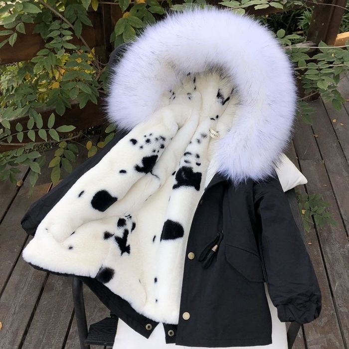 Дитяча чорна зимова парка з штучним хутром, вітрозахисна з капюшоном