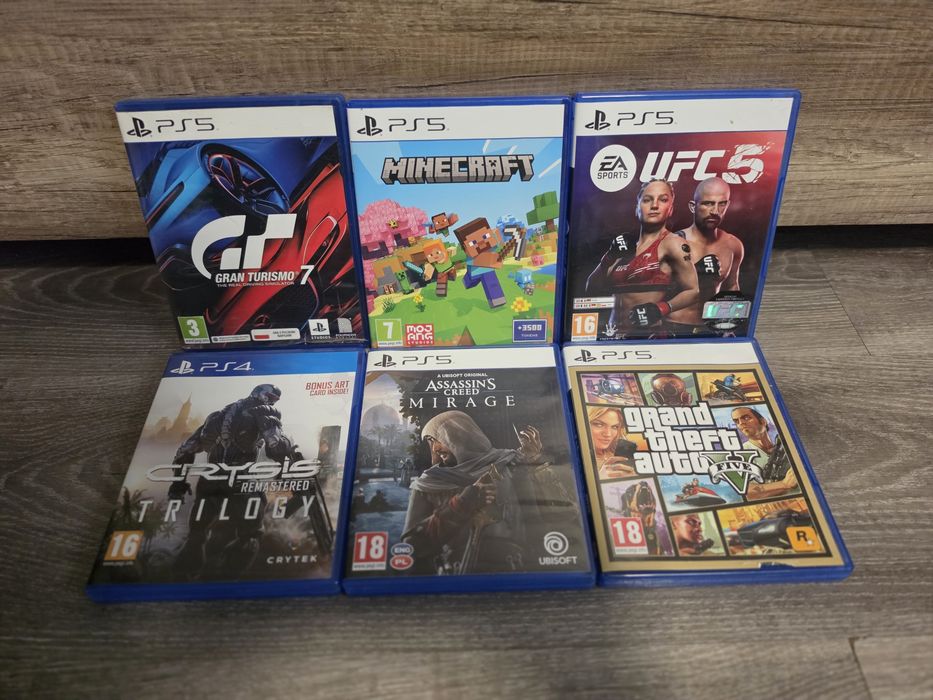 Zestaw Gier Ps5 Gta Assassins Ufc Minecraft Gt7 Crysic