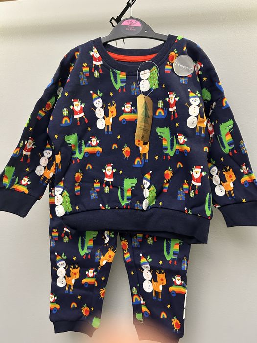 Dres świąteczny komplet spodnie bluza George 86/92 cm