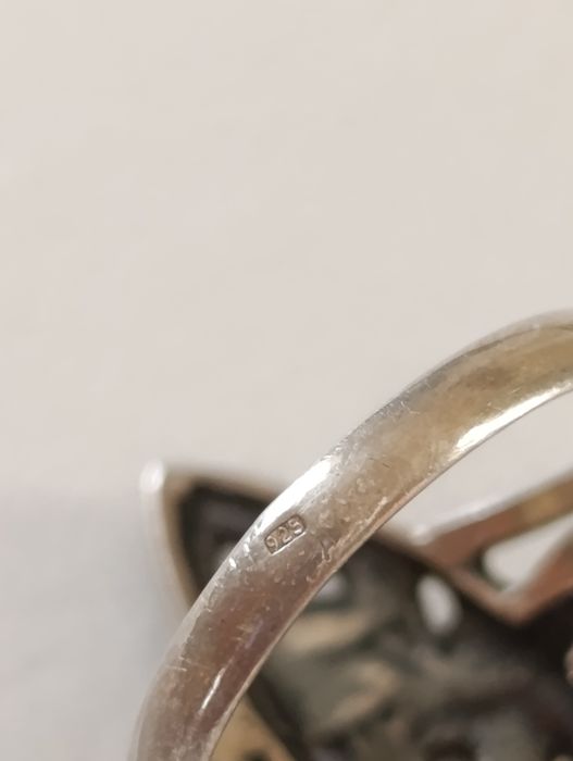 Anel em prata e ouro