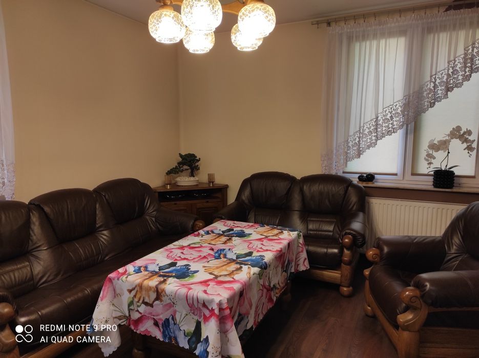 Meble holenderskie - Zestaw dębowy 3+2+1, stół, lampa, komoda narożna