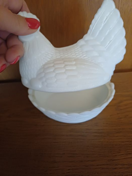Kura kurka Ząbkowice biała PRL