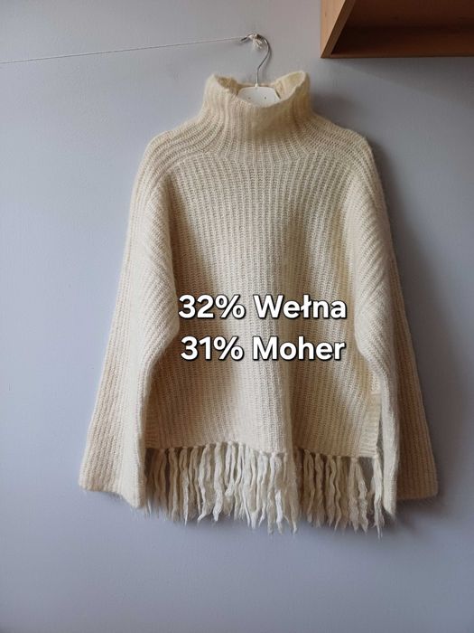 H&M dzianinowy sweter wełna moher rozmiar S