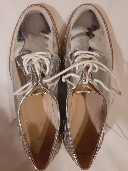 srebrne półbuty dziewczęce, ZARA WOMAN