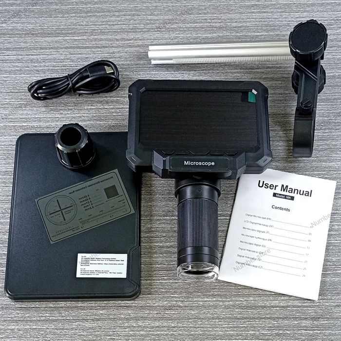 Цифровий мікроскоп 4.3" LCD (50X-1000X) / Електронний мікроскоп для пайки, нумізматики, ремонту / Підключення до ПК