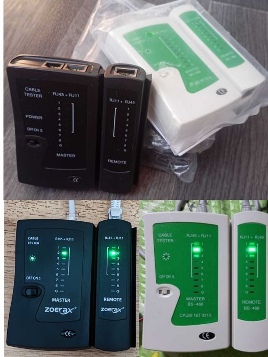 Тестер интернет кабеля Master, RJ45 кабельный тестер витой пары RJ11