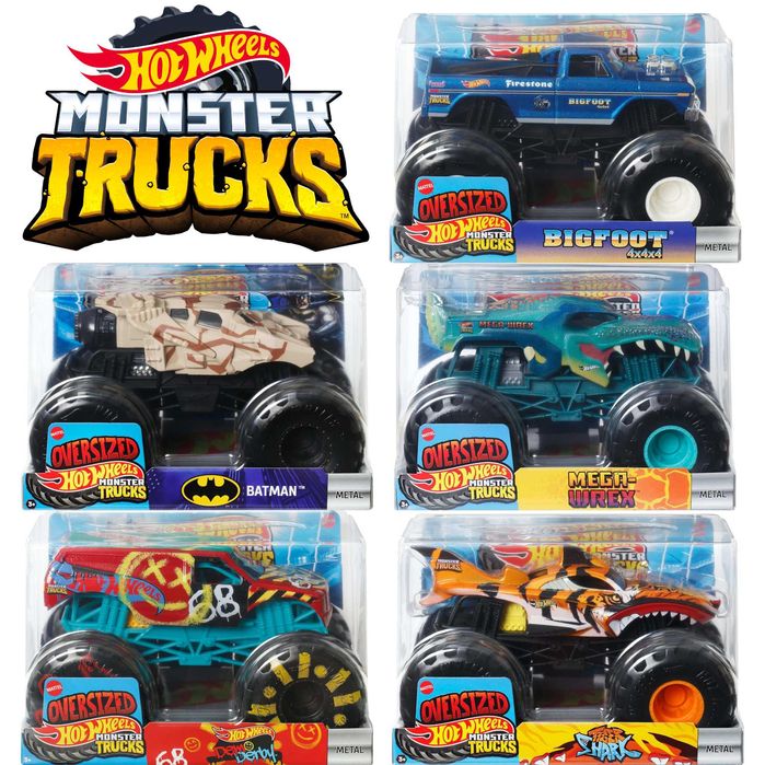 Монстр-траки Hot Wheels 1:24 Оригінал Мега Рекс, Демо Дербі, Бігфут
