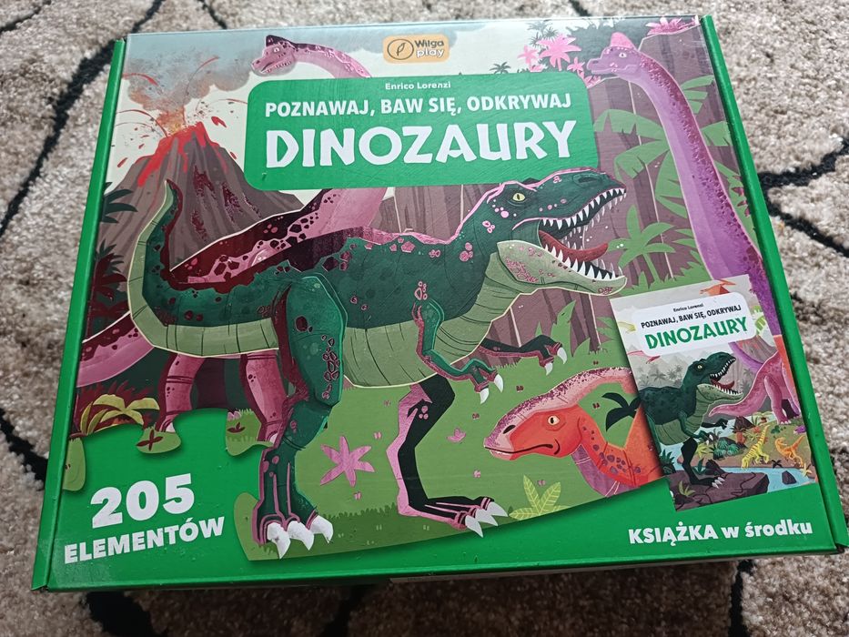 Okrągłe puzzle dinozaury 205 elementów