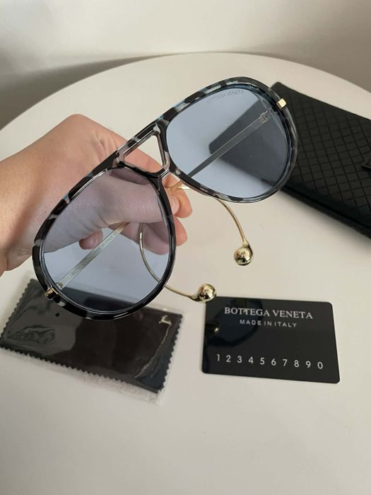 Okulary damskie Bottega Veneta Błękitne Hit