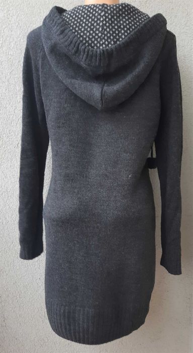 XL Clockhouse Sukienka Sweterkowa z Kapturkiem