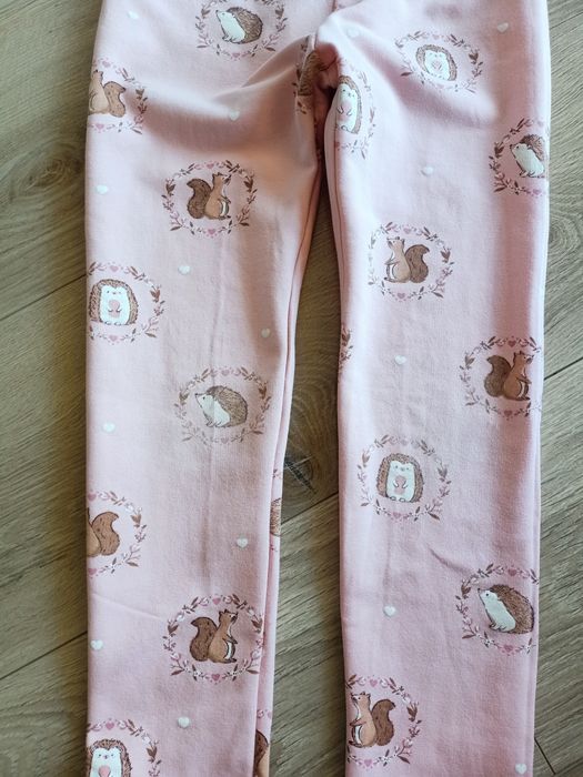 Legginsy getry dziewczęce różowe z jeżem na meszku 122