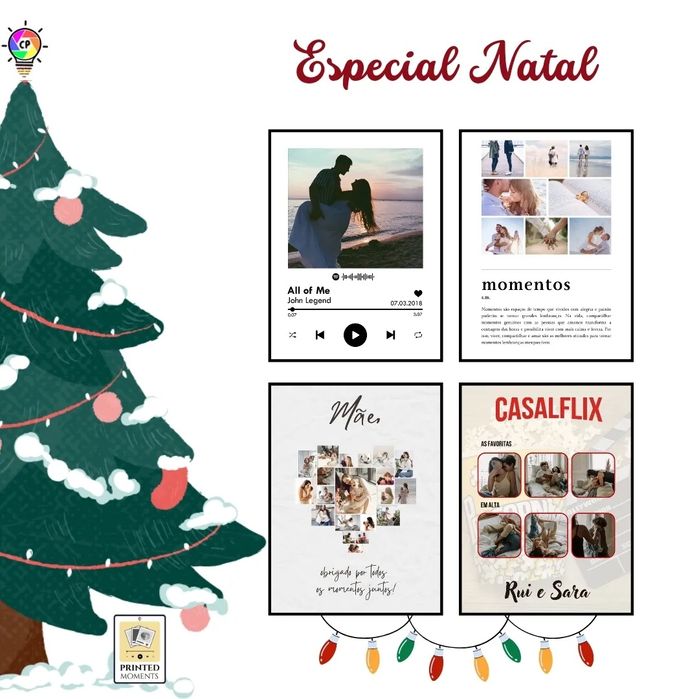 Quadros presente natal decorativos Spotify mapa estrelas fotos