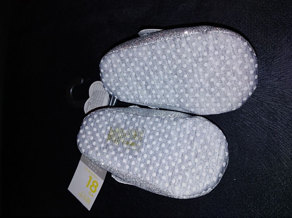 Balerinki niechodki srebrne z kwiatkiem nowe hit