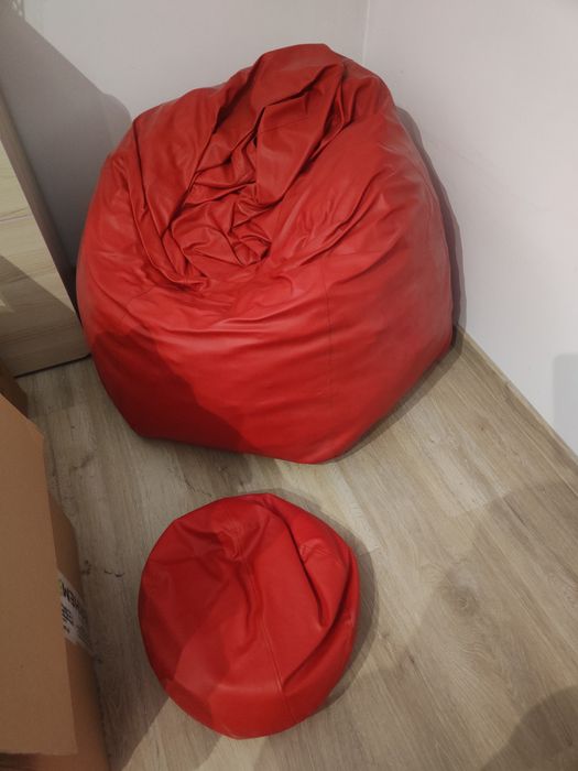 Pufa worek z podnóżkiem