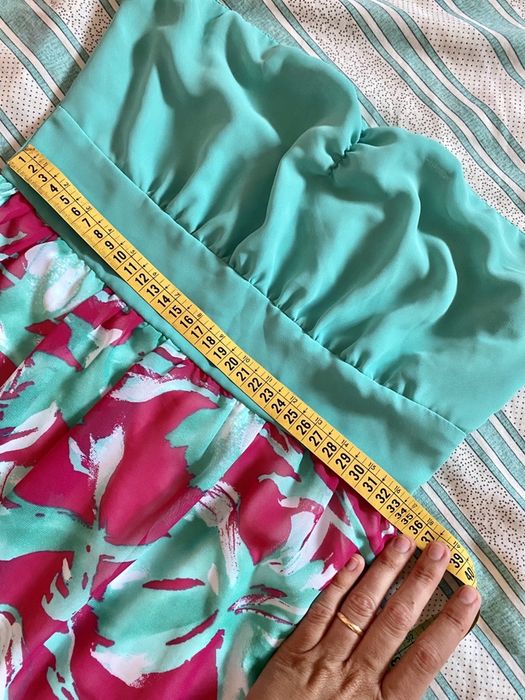 Vestido Curto Abalonado Rosa e Verde Menta (34)