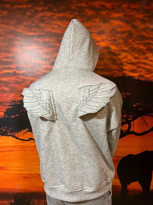 Adidas Jeremy Scott Wings Zip-Hoodie | Худи серое с крыльями: 2