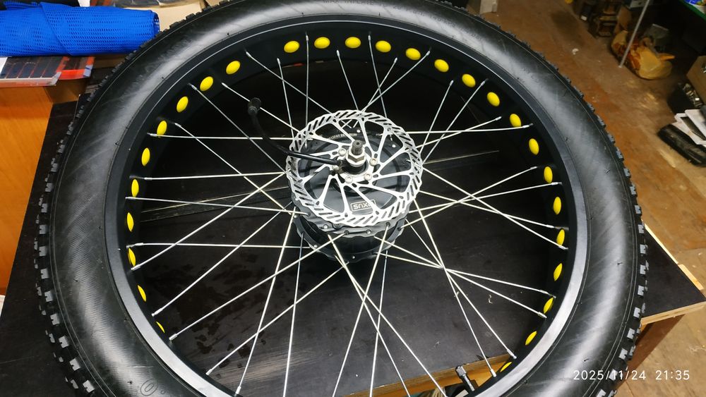 Мотор колесо 750W, спіцоване, обод 26"х4"тріскачка на 7 швидкостей