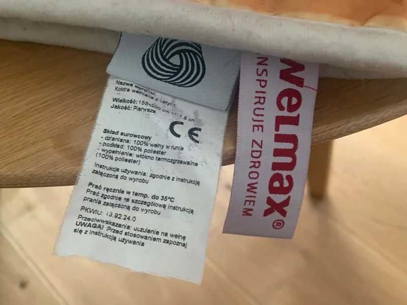 Welmax duża kołdra wełniana
