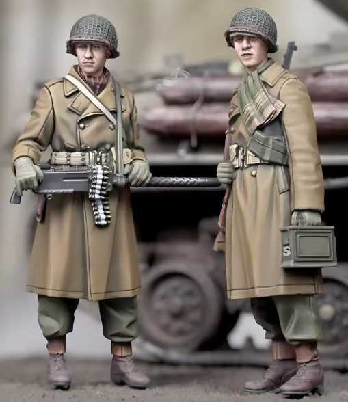 WW2 US MG Team Winter 1944 Set  - figurki żywiczne do pomalowania 1/35
