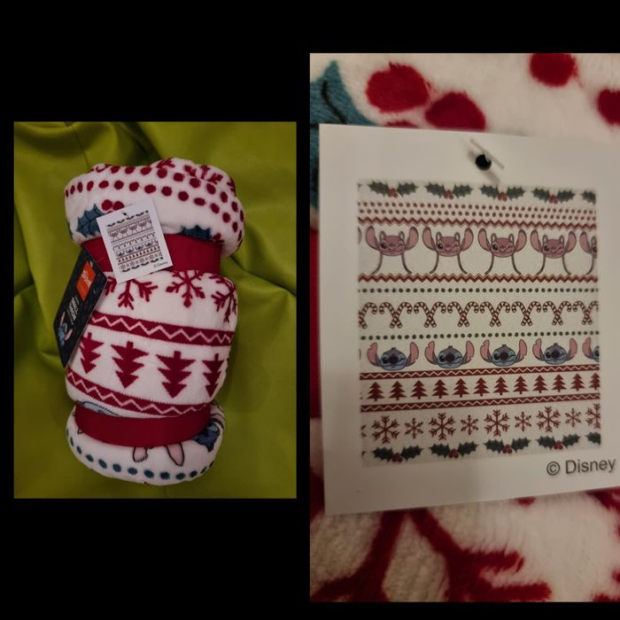 Almofada / Manta polar Disney : Stitch e Angel - Natal (novas)