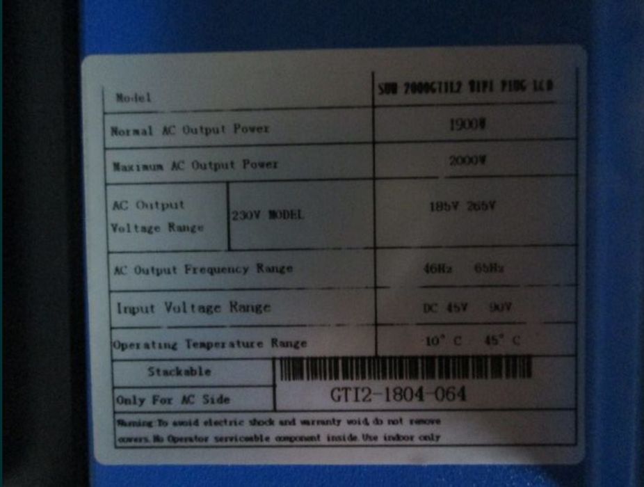 Inversor SUN de Injeção Grid Tie 1000W 2000W limitador On-Grid WiFi