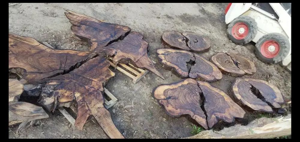 Ogromne plastry na stół lustro monolity orzech jesion czeczota klon