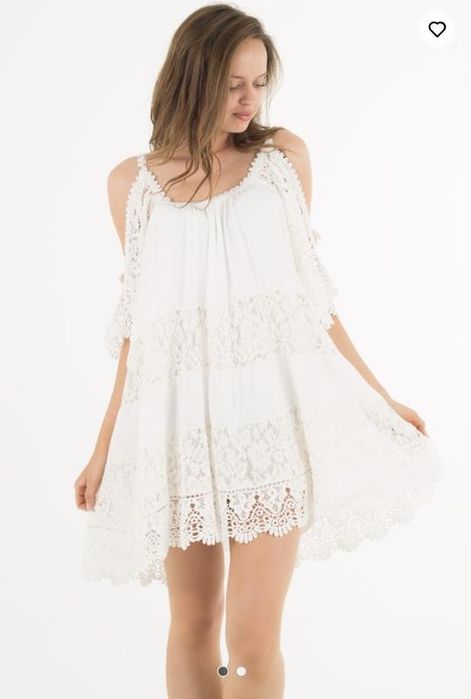 Guess пляжна біла сукня плаття із мережива s-m розмір оверсайз