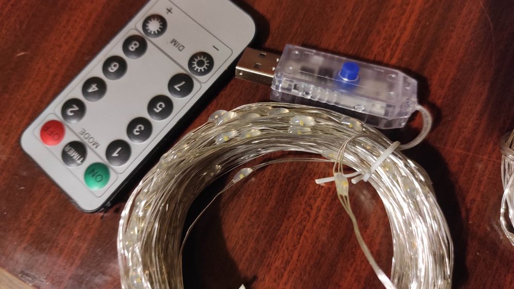 Гірлянда штора на юсб павербанк