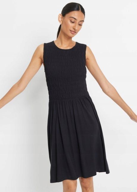 B.P.C czarna sukienka marszczenia ^32/34